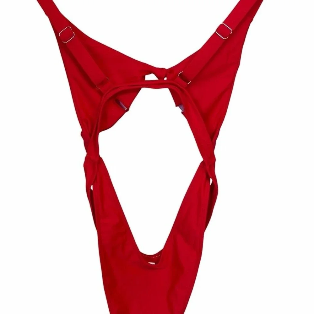 Red swimwear  cutout